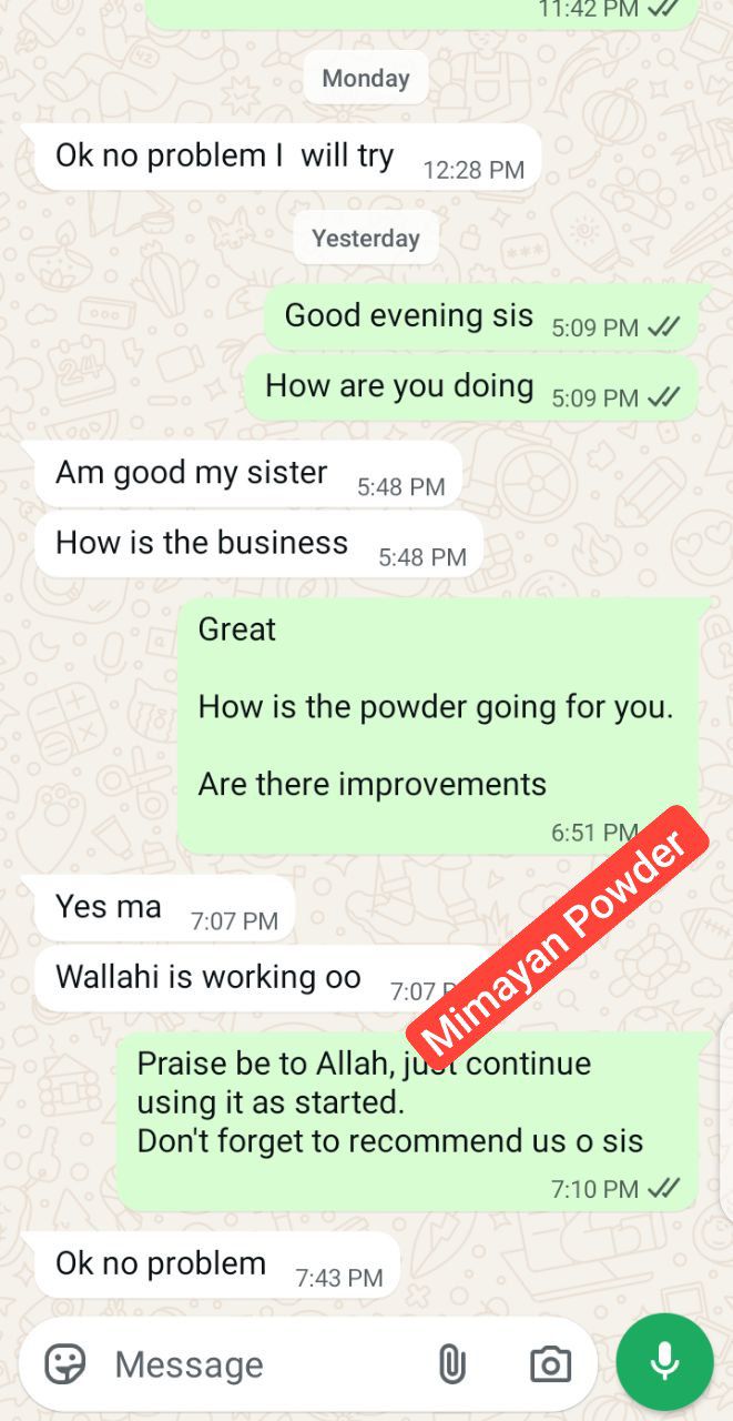 WhatsApp Customer Testimonial 1